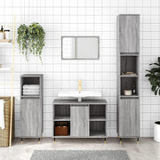 Space-Saving Grey Bathroom Cabinet with Storage Shelf 80x33x60cm
