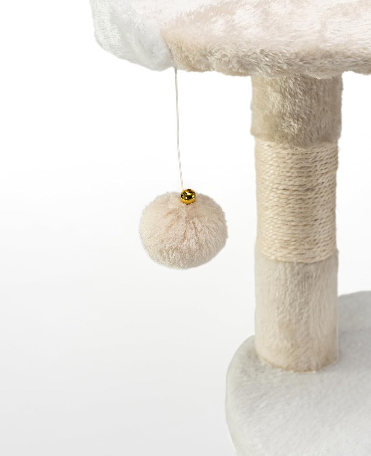 Cat Tree Scratching Post Tower 112cm with Condo Sisal Rope Beige White