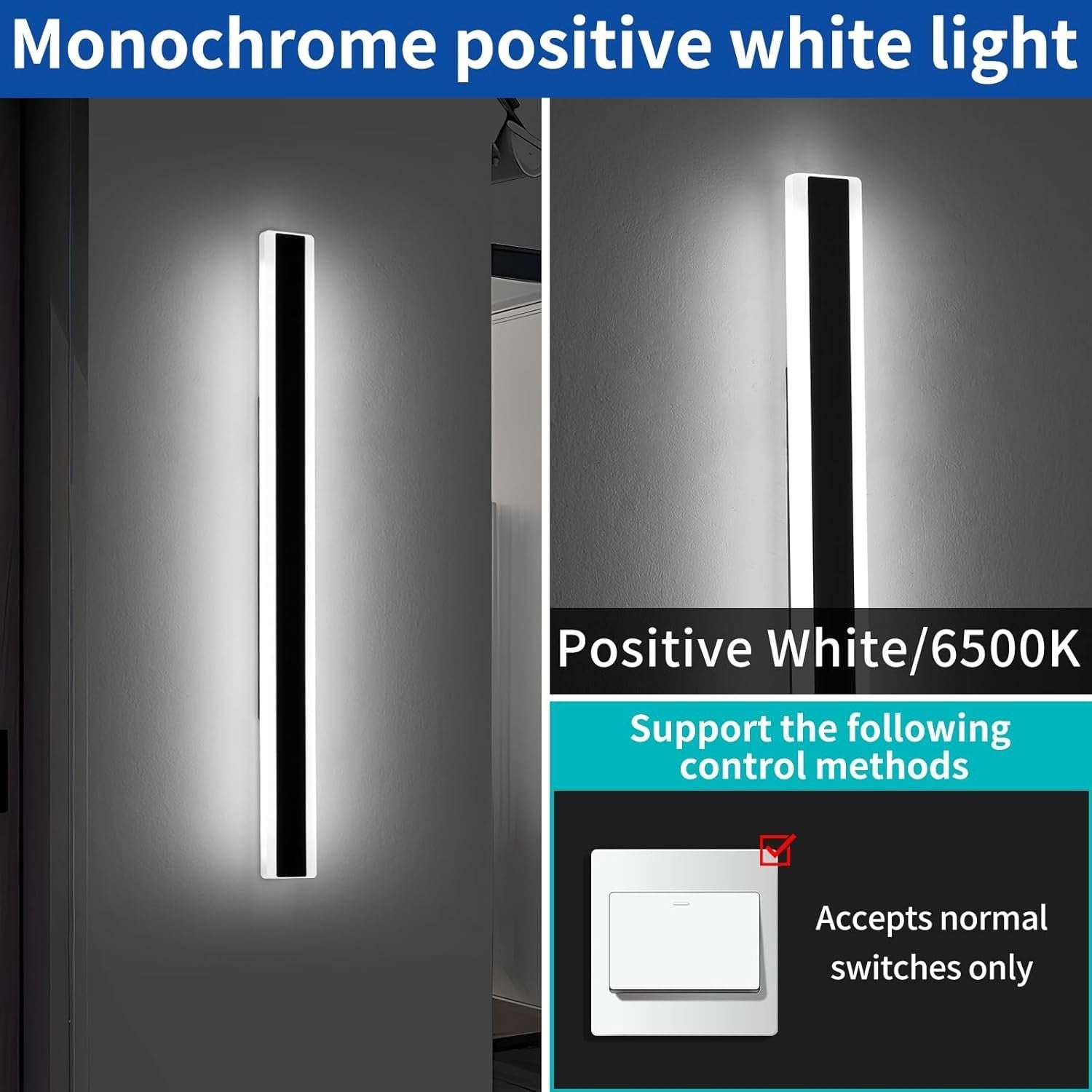Outdoor 120cm LED Wall Light, Waterproof Cool White, Modern Garden Sconce
