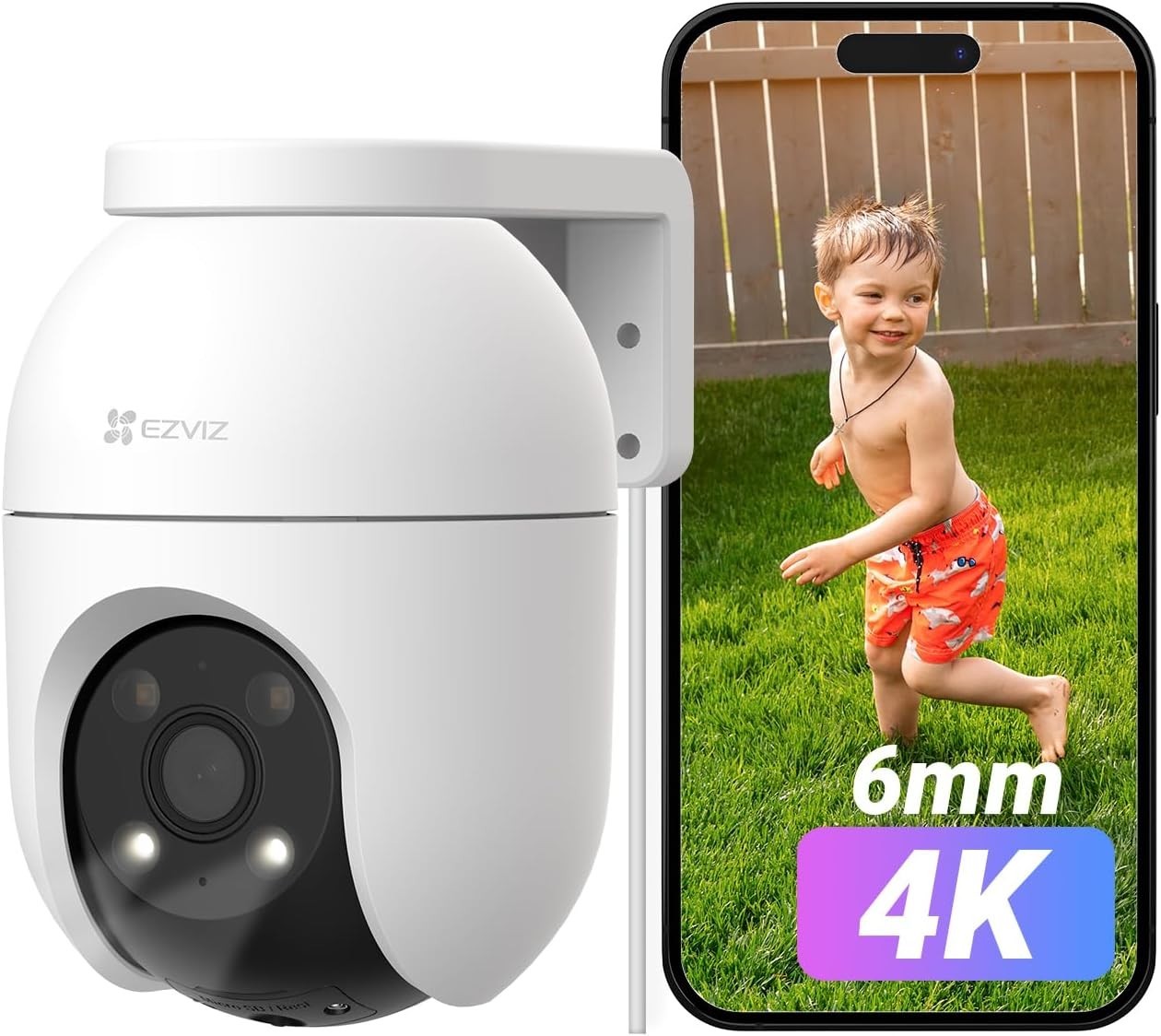 4K PTZ Security Camera Outdoor 360° Auto Tracking Color Night Vision