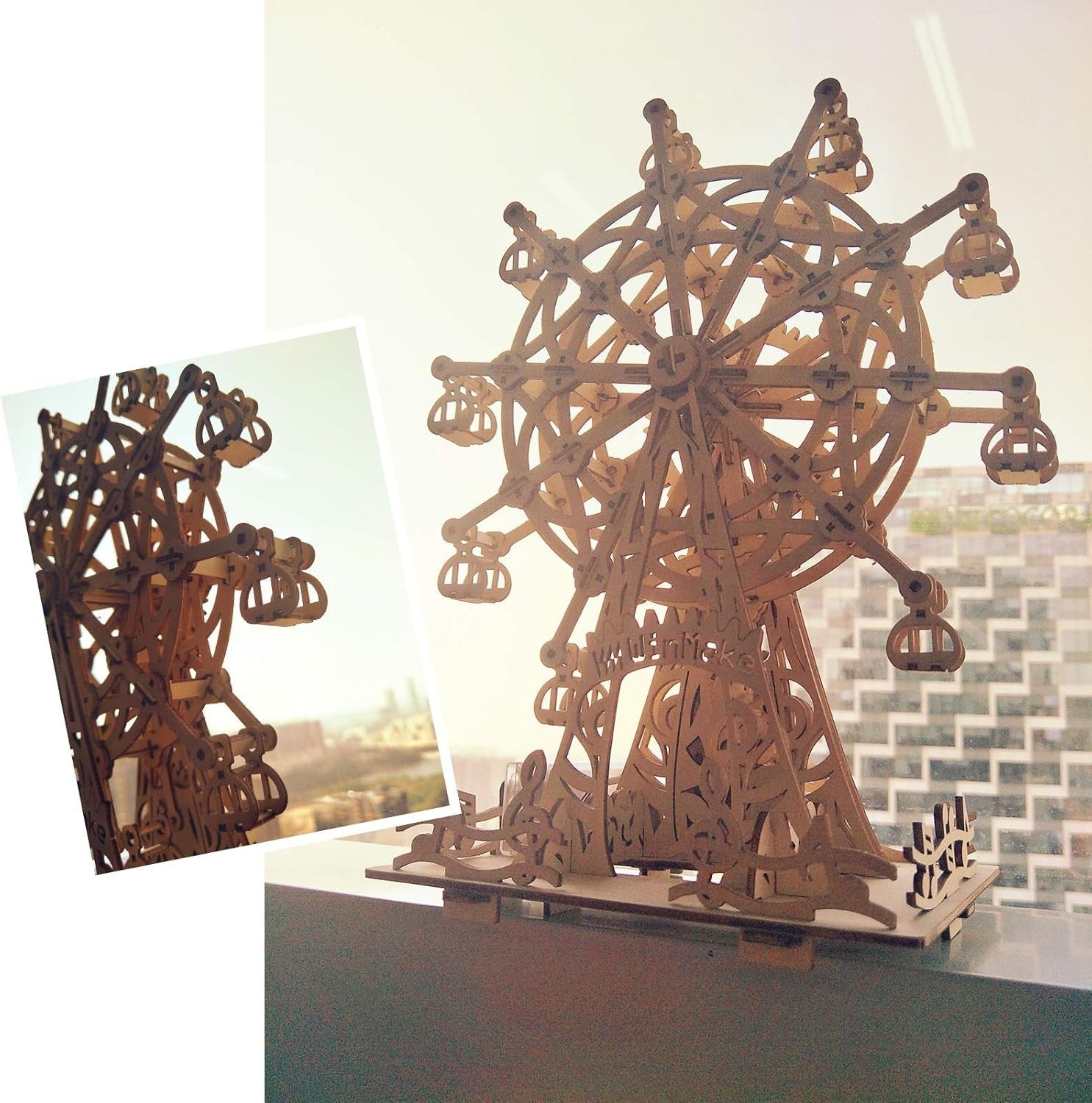 DIY 3D Wooden Ferris Wheel Puzzle Kit – STEM Model, Solar Powered Toy