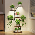 7 Tier Metal Plant Stand with Grow Lights Indoor Corner Tall Flower Shelf Rack