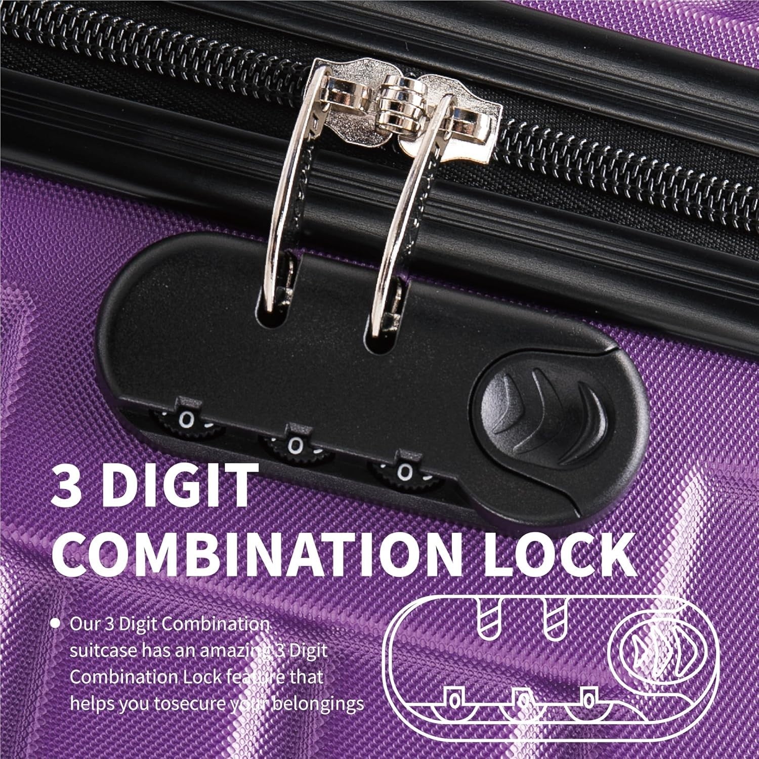 Large 29'' Hard Shell Suitcase Lightweight ABS 4 Wheel 100L Lock