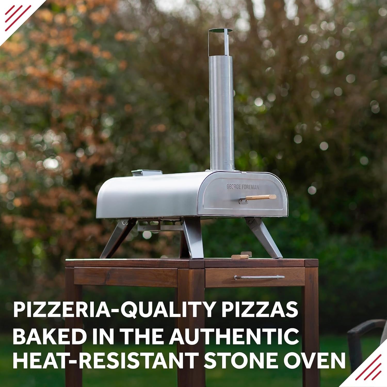 12" Outdoor Wood Fired Pizza Oven Stainless Steel Portable BBQ Smoker Grill
