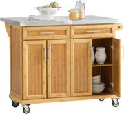 Kitchen Island on Wheels Extendable Worktop Drawers