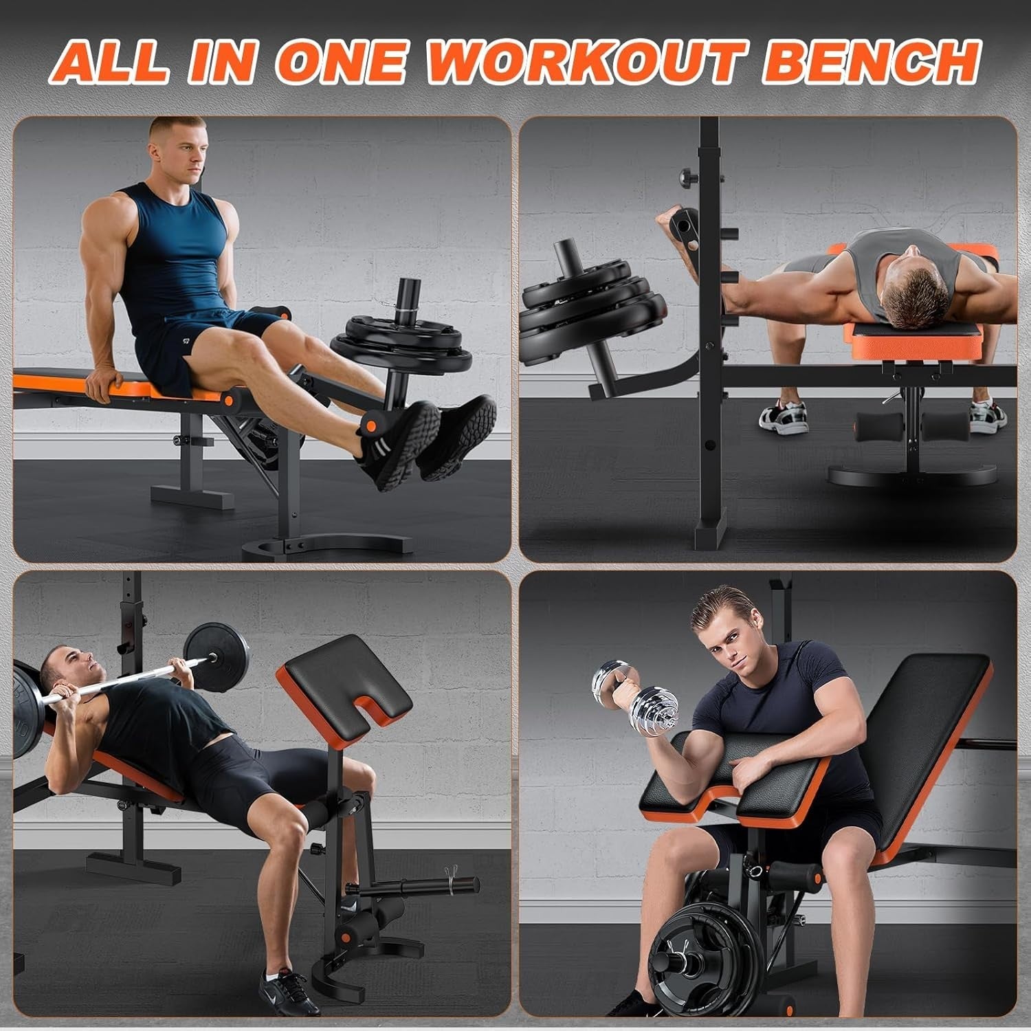 All-In-One Olympic Home Gym Bench 990lb Bench Press & Leg Trainer
