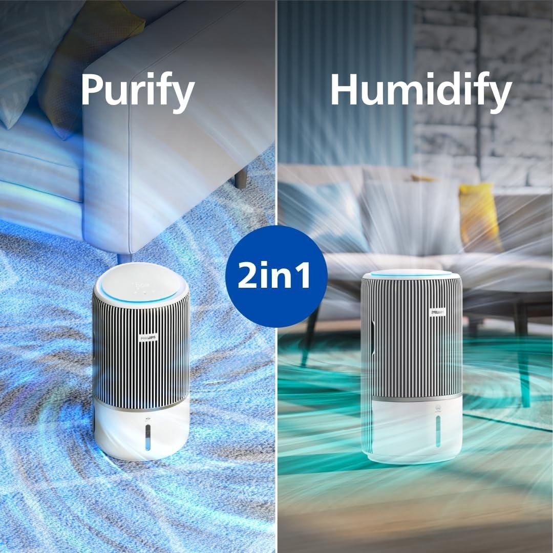 2-in-1 HEPA Air Purifier Humidifier CADR 300m³/h 78m² Ultra Quiet