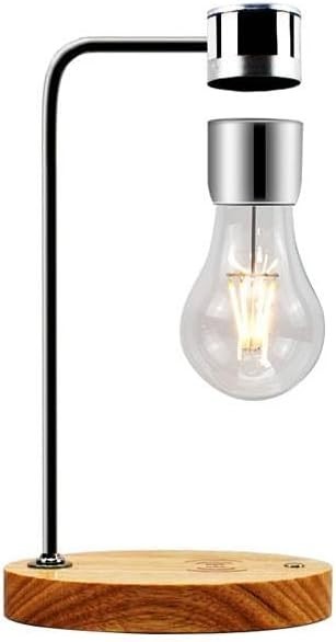 Silver Magnetic Levitating LED Bulb Lamp Floating Desk with Wireless Charger