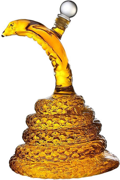 Cobra Snake 1L Wine Decanter | Hand-Blown Glass Whiskey Aerator Gift Decor