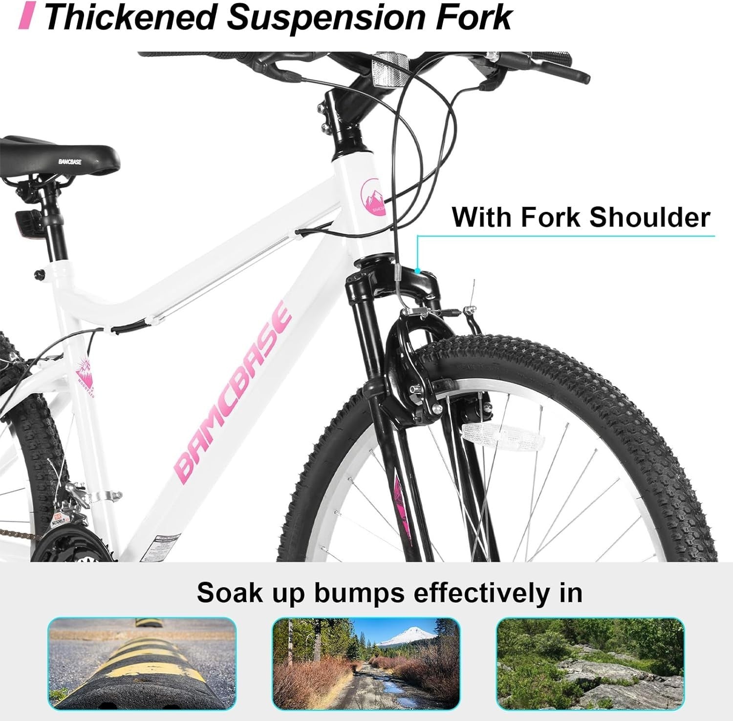 26" Women's Mountain Bike 18-Speed Gears V-Brakes Durable MTB Off-Road Ride