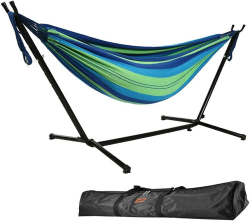 Double Hammock with Stand 550lb Capacity – Indoor Outdoor Patio Yard Deck