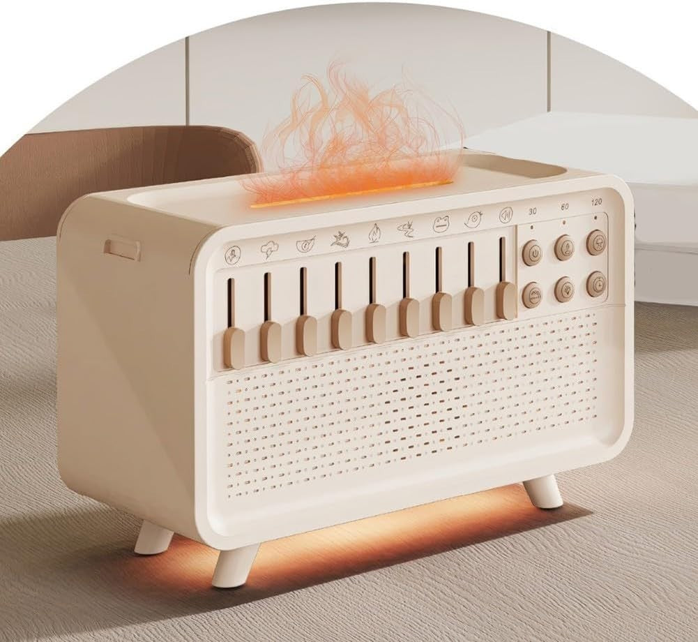 White Noise Machine & Aroma Diffuser with Night Light, 8 Sounds, USB