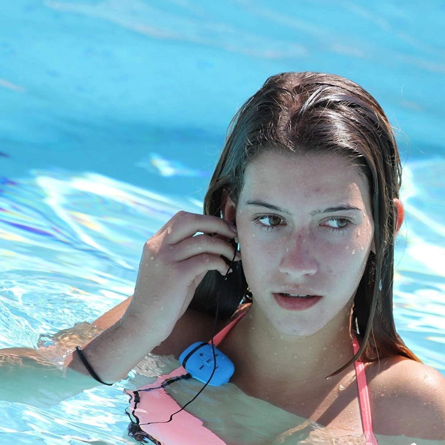 Waterproof 8GB MP3 Player for Swimming Underwater Headphones Blue