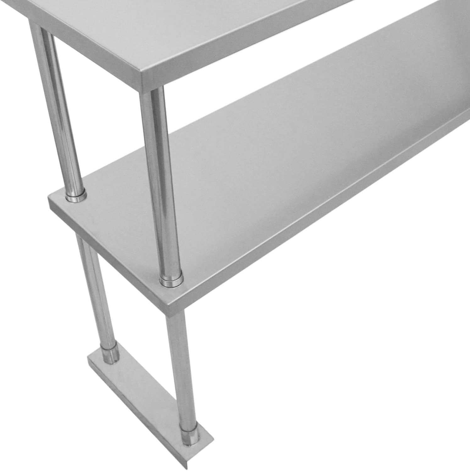 6FT Stainless Steel Prep Table with Single Overshelf 350kg Catering Workbench