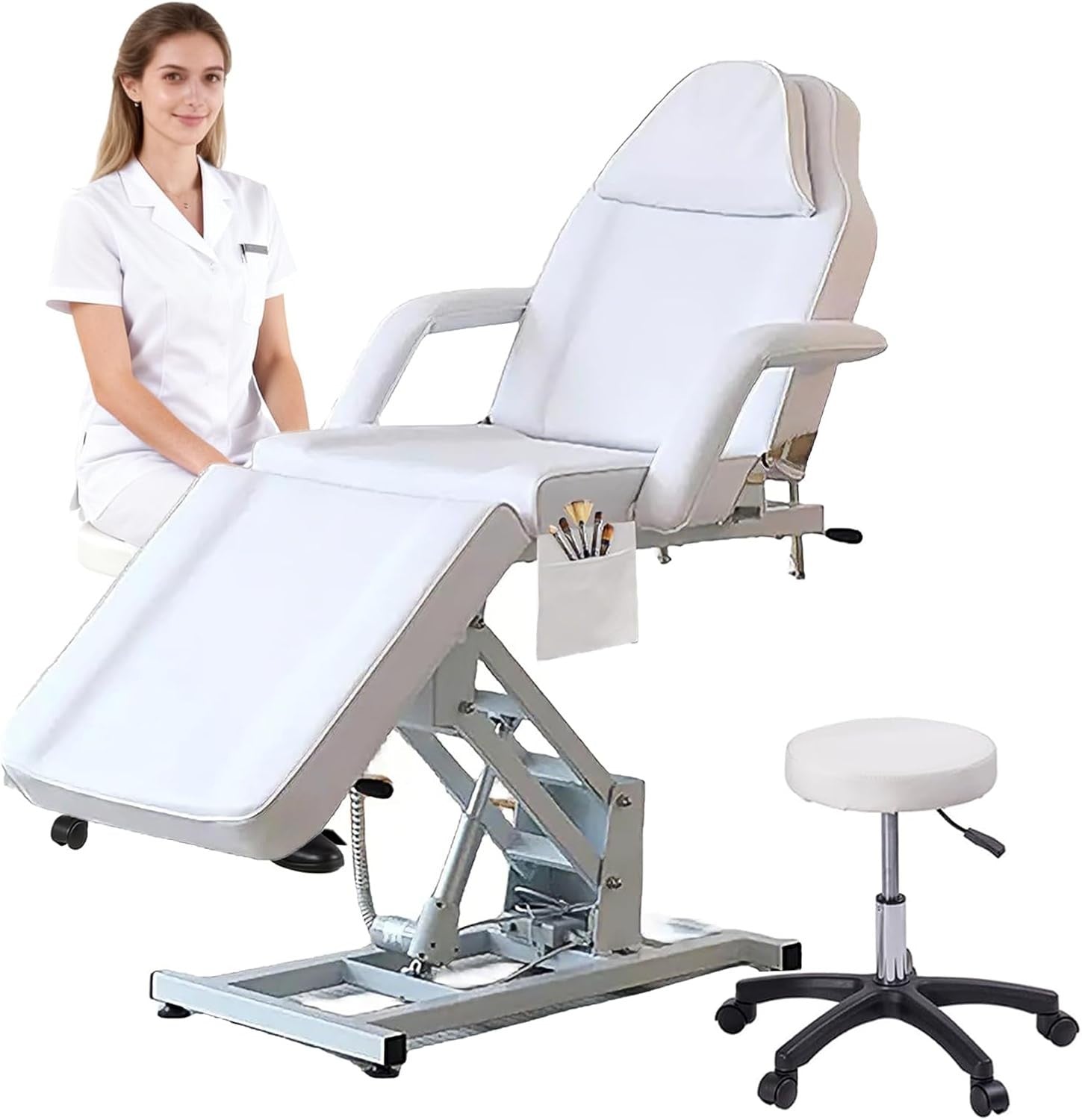Portable 3-Section Folding Massage Bed Adjustable Therapy Table With Accessories
