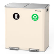60L Double Kitchen Bin 2x30L Soft Close Recycling Beige