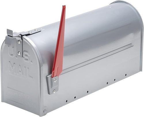 Lockable Aluminium Post Mount Mailbox Rustproof Outdoor Drop Box Silver
