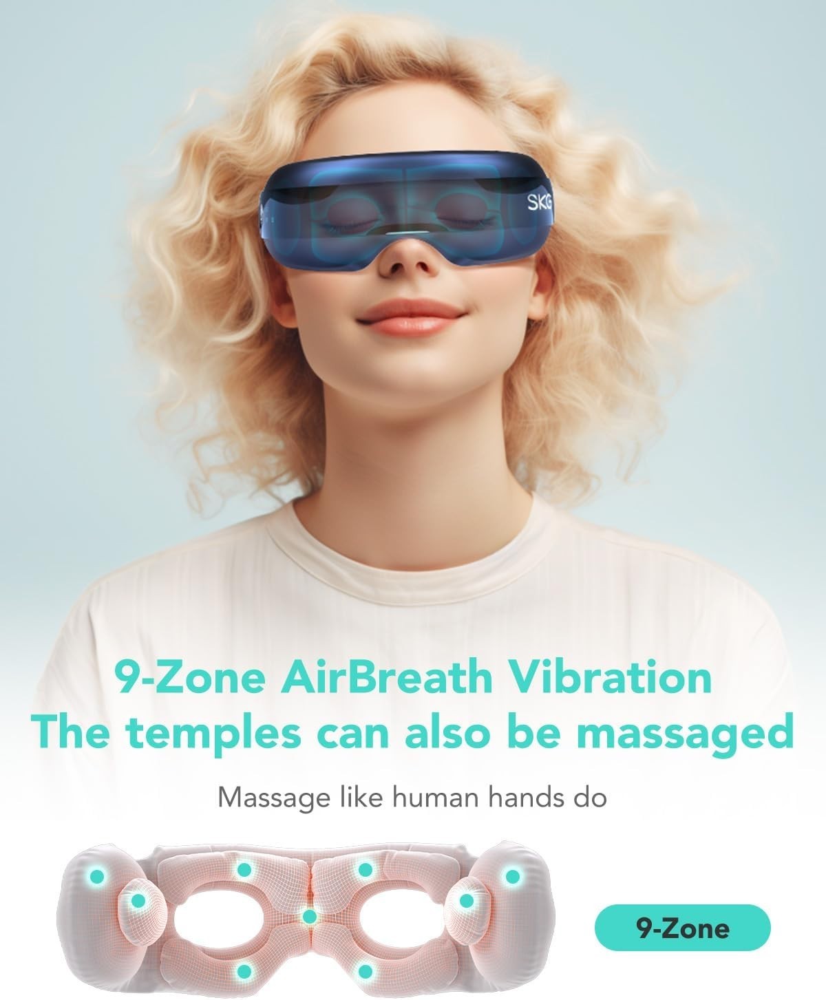 Heated Eye Massager Vision Window Bluetooth Music Stress Relief