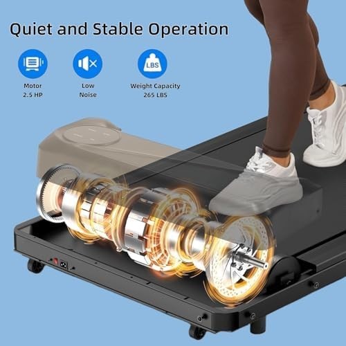 Slim Under Desk Walking Pad 2.5HP Quiet Jogging Treadmill w/ Remote & LED Screen