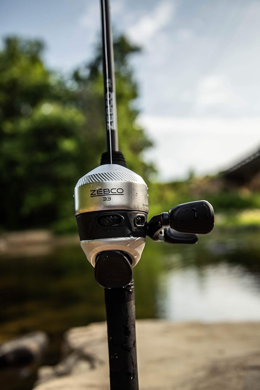 Zebco 33 Fishing Rod & Spincast Reel Combo | 5' Fiberglass Panfish Bass Trout