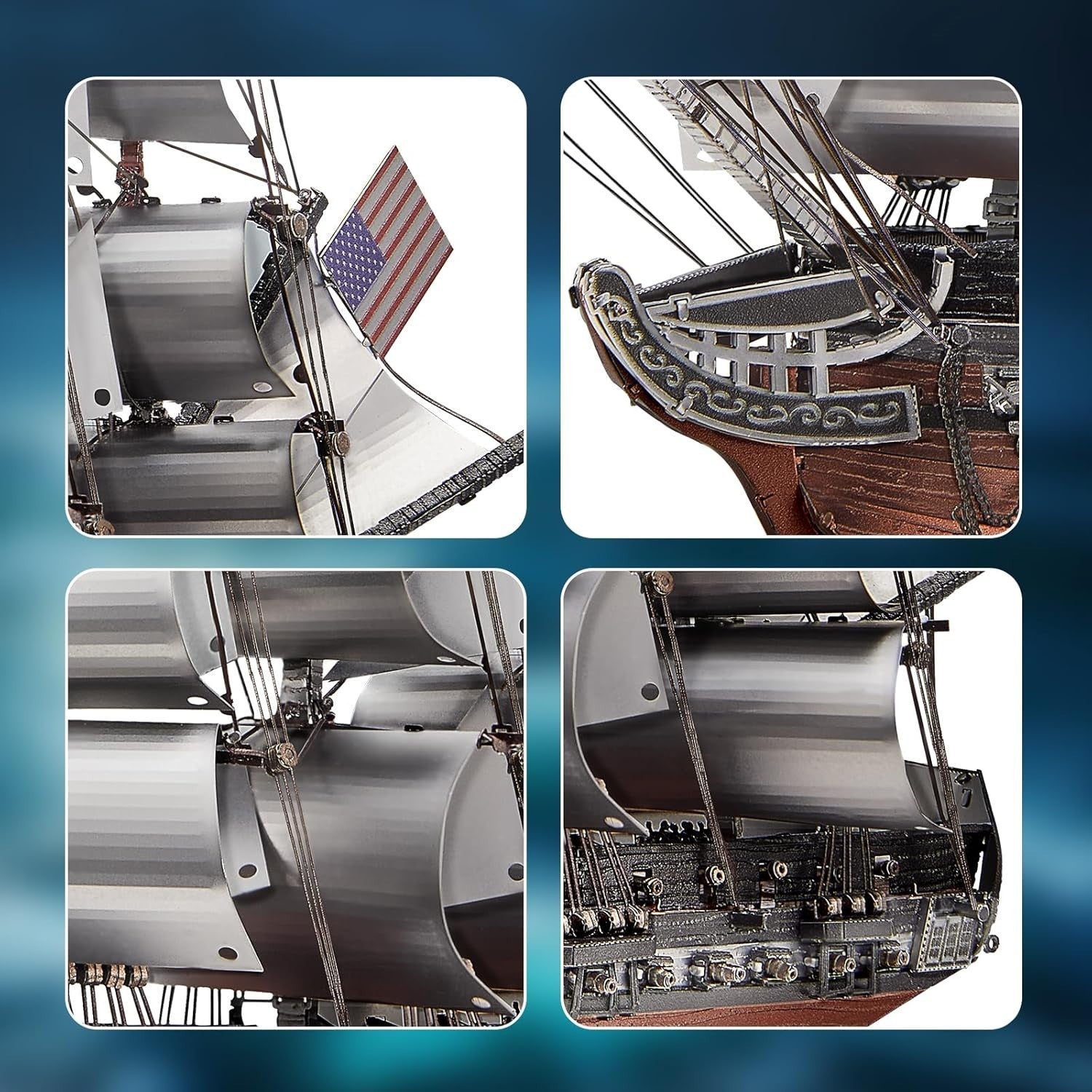 3D Metal Frigate Ship Model Kit Stainless Steel Sailboat Puzzle 349PCS