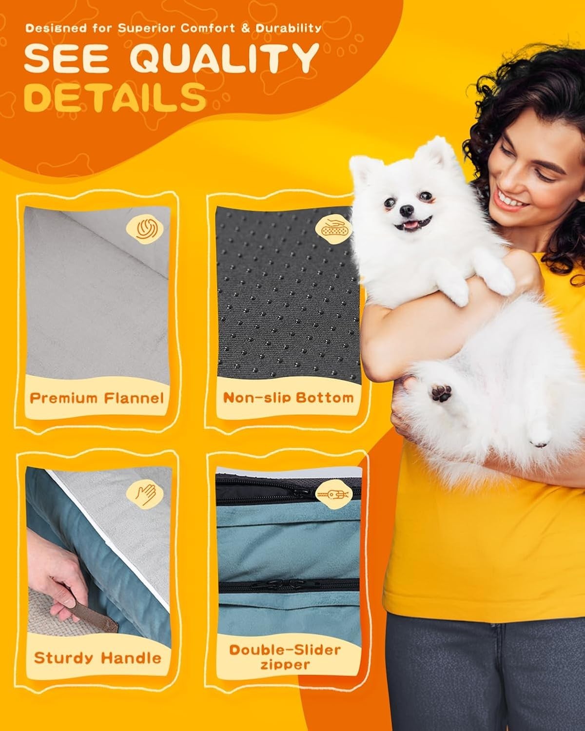 XXL Orthopedic Dog Bed 137x91cm Waterproof Washable Blue