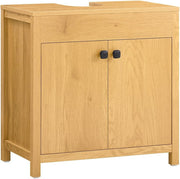 Light Oak Bathroom Vanity Cabinet 60cm Under Sink Storage Unit with Double Doors