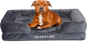 Large Orthopedic Dog Bed Plush Bolster Washable 89x63cm