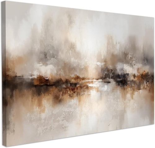 Beige Abstract Wall Art Canvas Framed Neutral Modern Minimalist 59x39cm