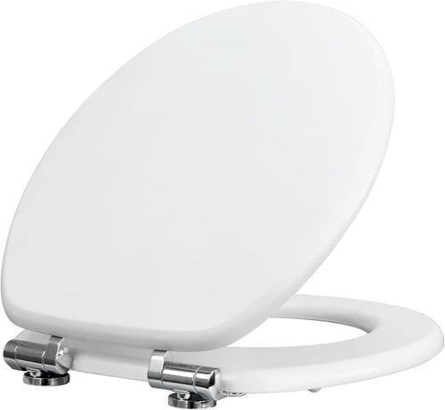 Plywood Wooden Toilet Seat Soft Close Solid Wood Lid Easy Clean Metal Hinges