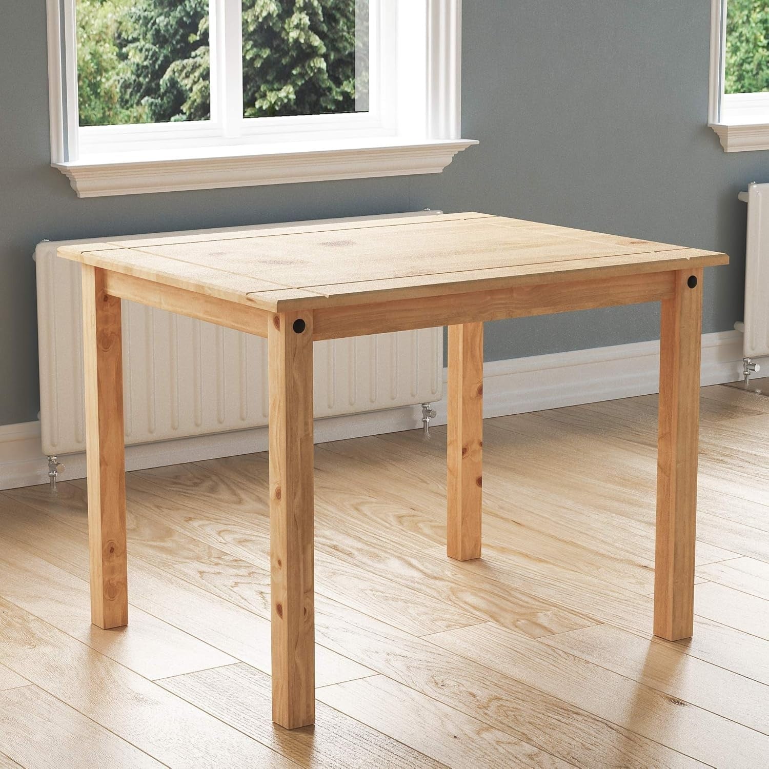 Rustic Solid Pine 2-Seater Dining Set | Compact 80cm Table & Chairs | Durable