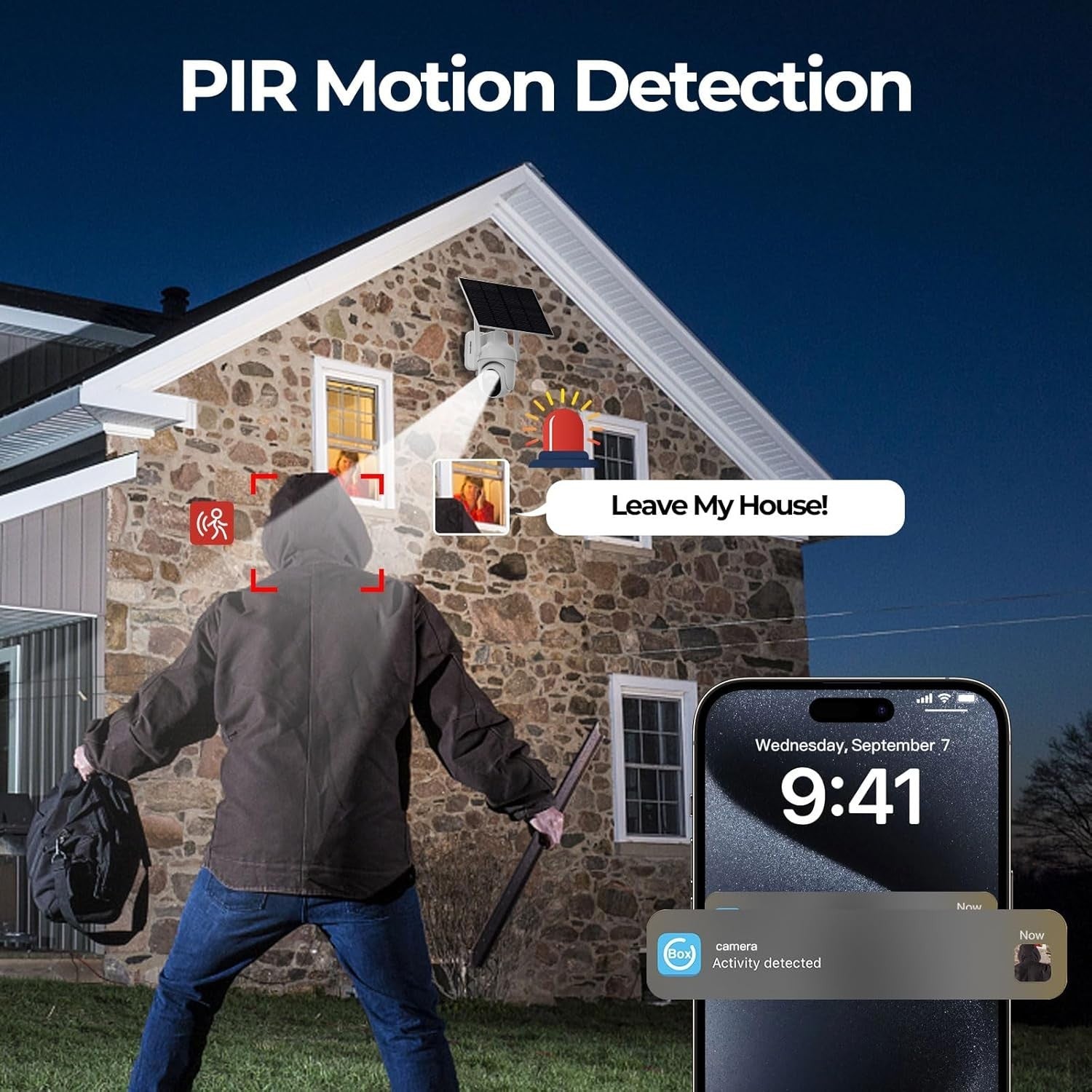 4G LTE Solar Security Camera 2K PTZ Wireless Outdoor SIM Card