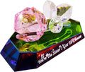 Crystal Rose Ornament Gift for Sister – Decorative Multicolour Glass Flower