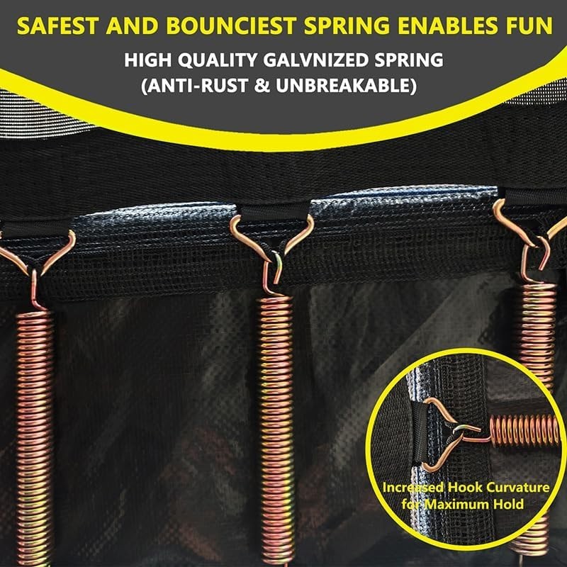 8x12ft Rectangular Garden Trampoline Safety Enclosure Ladder Basketball 150KG