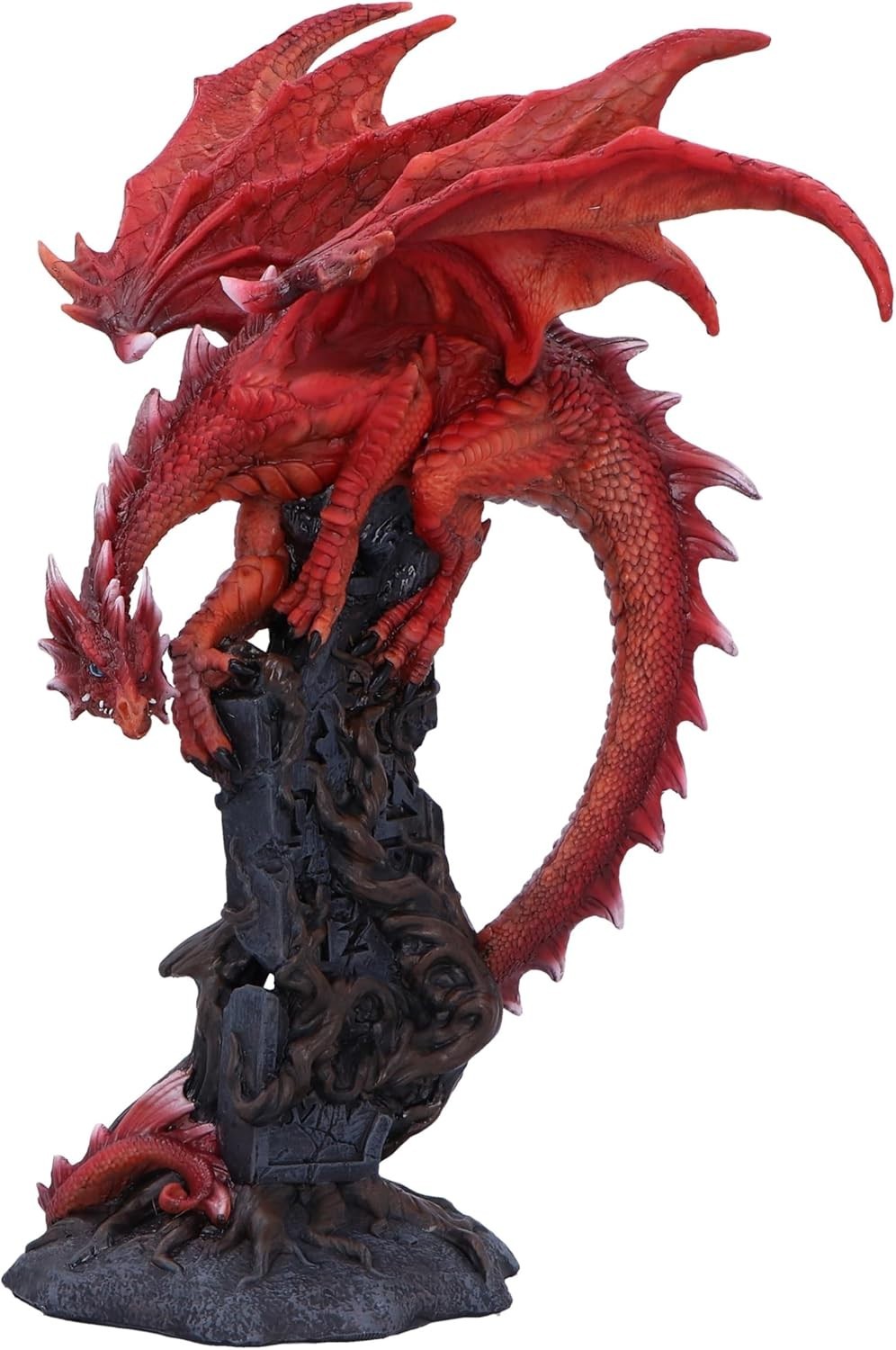 Large Red Dragon Figurine 28.5cm | Resin Fantasy Statue | Mythical Home Decor