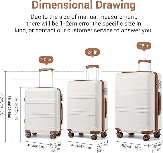 32” Extra Large Checked Suitcase ABS+PC Hard Shell 4 Spinner Wheels TSA