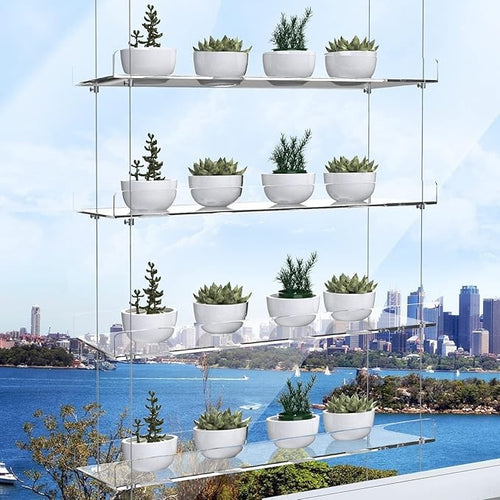 Hanging Acrylic Plant Shelves Clear Adjustable Window Flower Stand Indoor