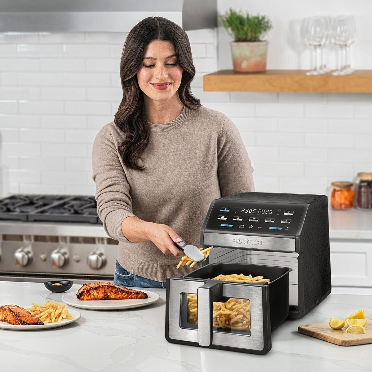 Large Air Fryer 7.6L | Window & Light Digital Display | 7 Presets Fast Cooking