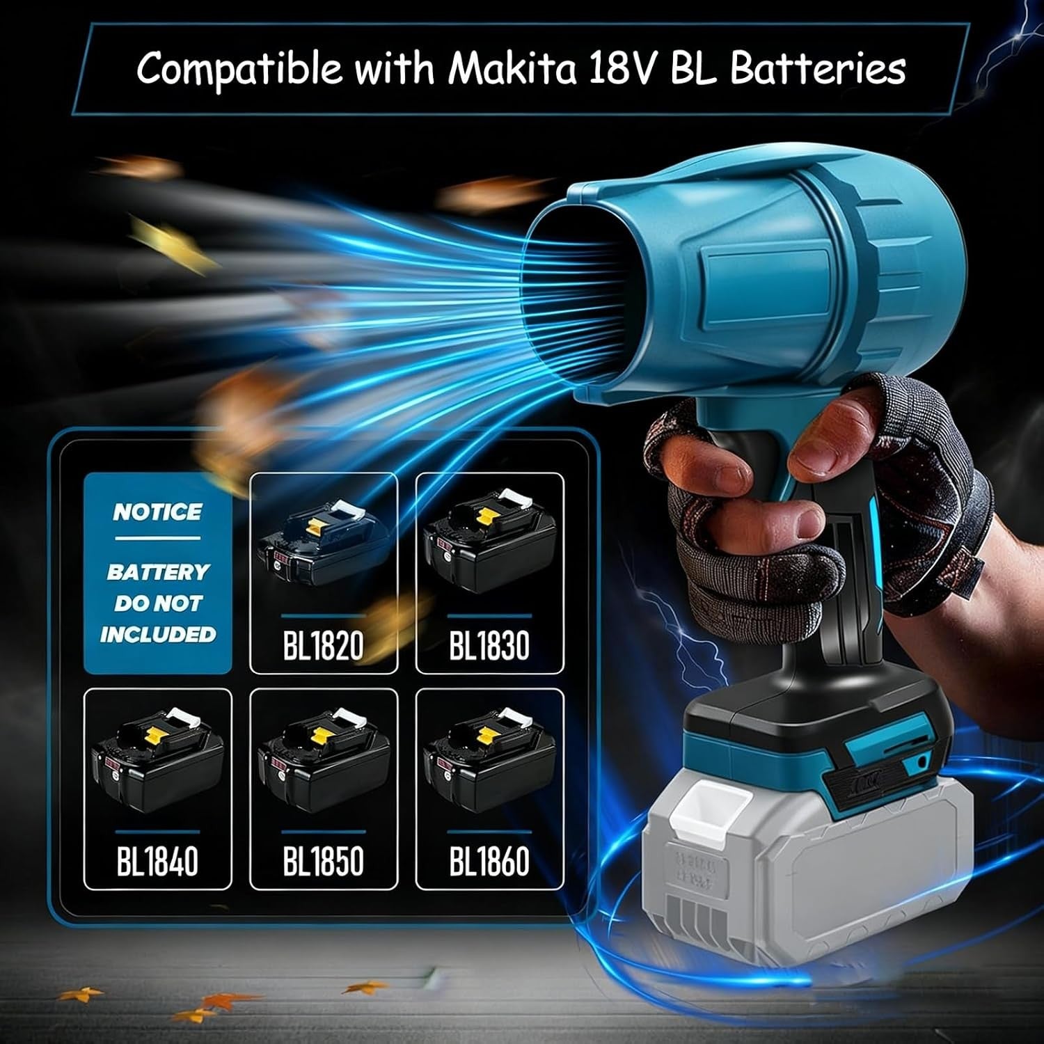 Cordless Leaf Blower 18V Brushless Variable Speed Handheld Dust Cleaner