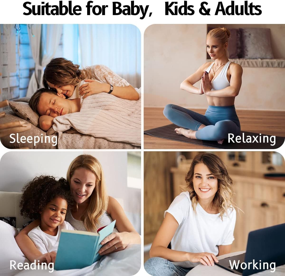 Sunrise Wake Up Alarm Clock Black Sleep Aid Night Light Dual Alarm