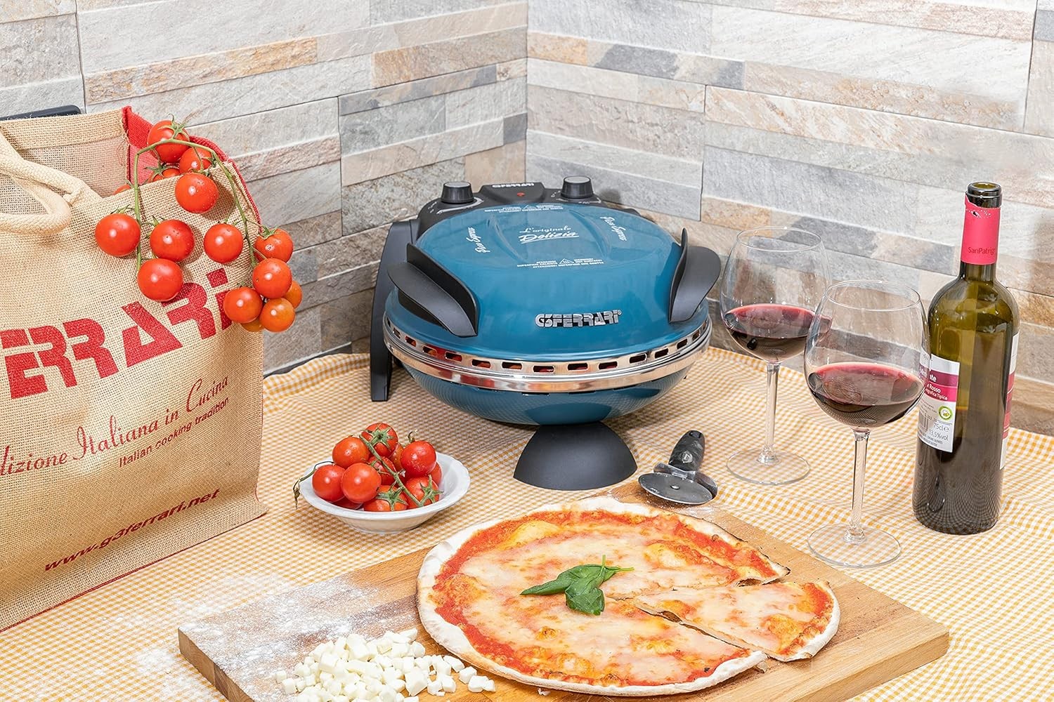 Electric Pizza Oven 31cm | 400°C Fast Heat Refractory Stone Dual Element
