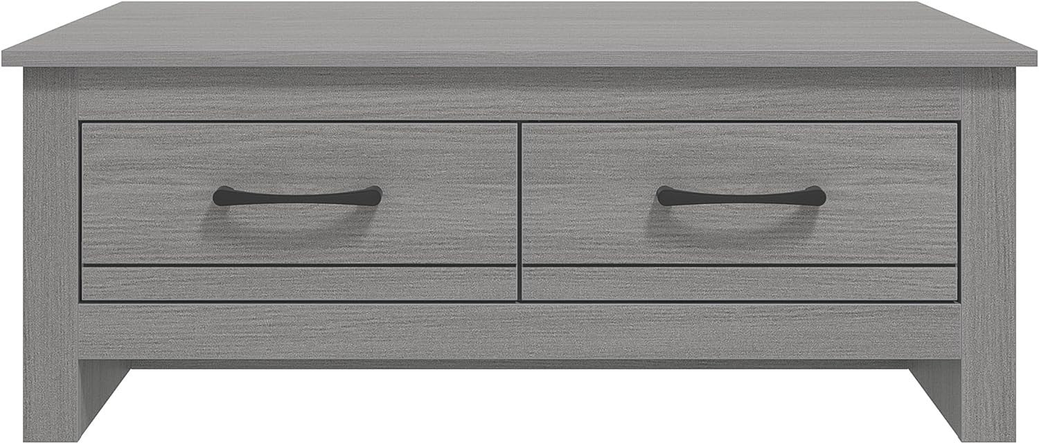 Dark Grey Coffee Table with 2 Drawers & Shelf 93x53x36cm Storage Unit