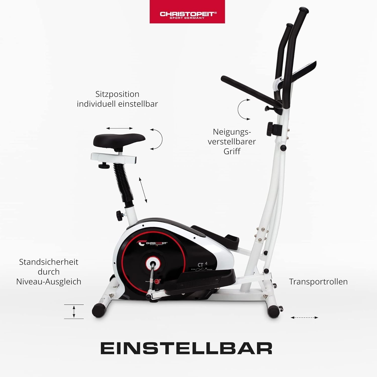 2-in-1 Elliptical Cross Trainer & Exercise Bike with Seat 8-Level Magnetic LCD