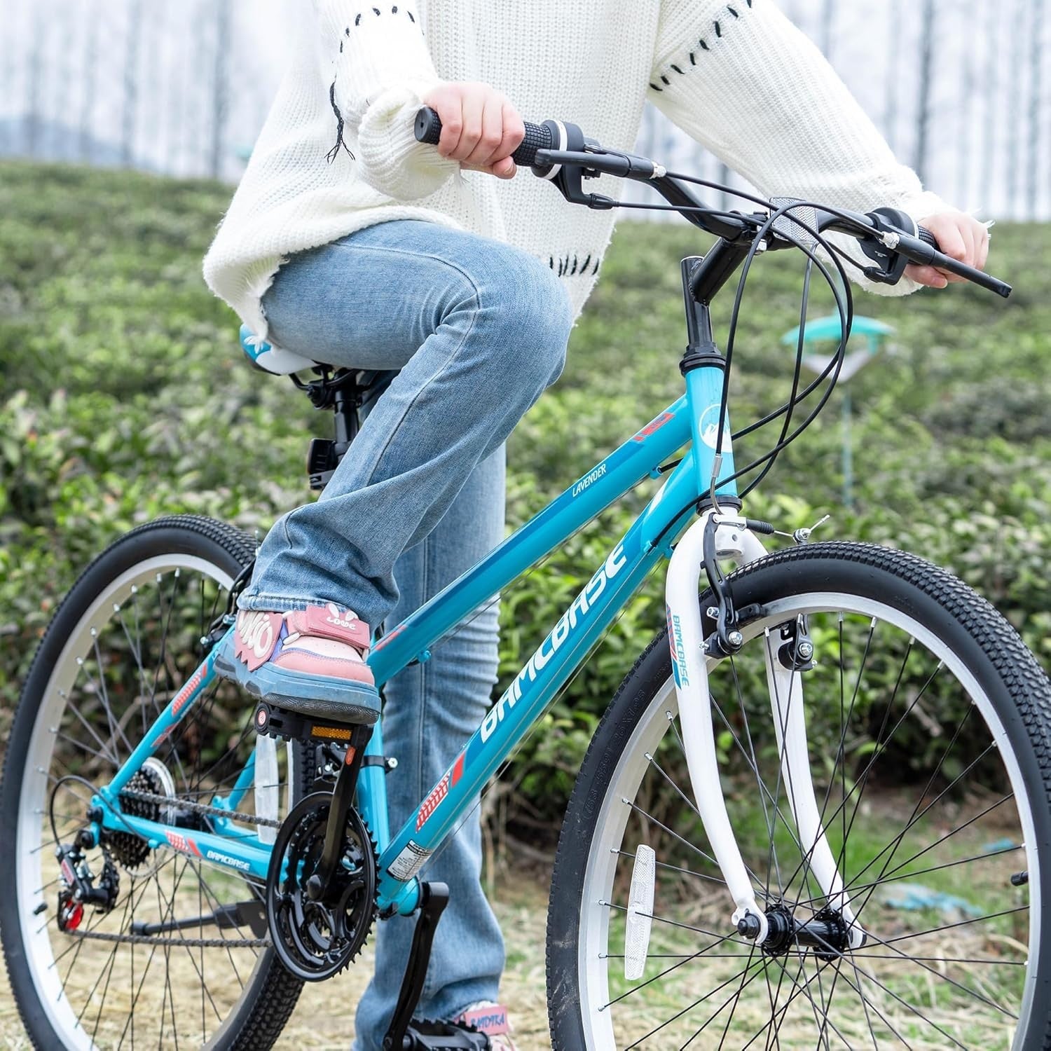 21-Speed Youth Mountain Bike 24" Alloy Frame V-Brakes Rugged Tires