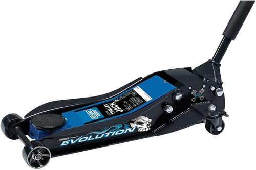 3 Ton Low Profile Trolley Jack Twin Piston Quick Lift 100–580mm Heavy Duty Blue