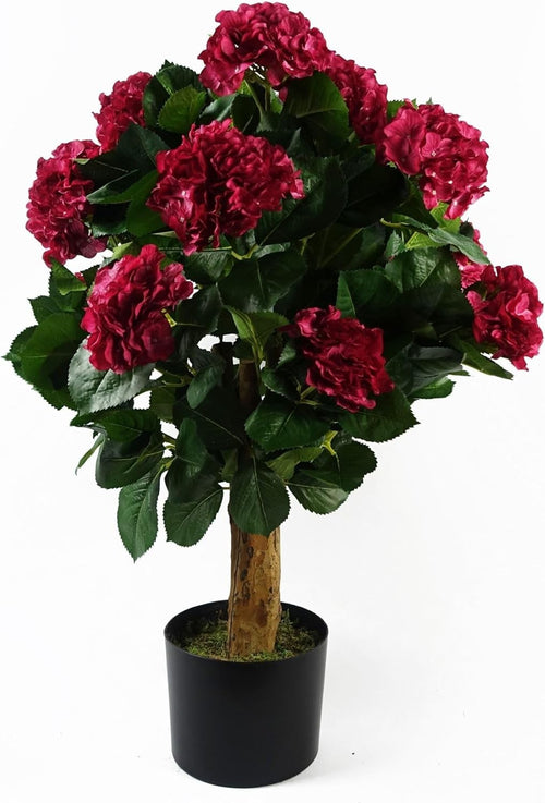 75cm Artificial Pink Hydrangea Blossom Tree Floral Plant in Pot Home Decoration