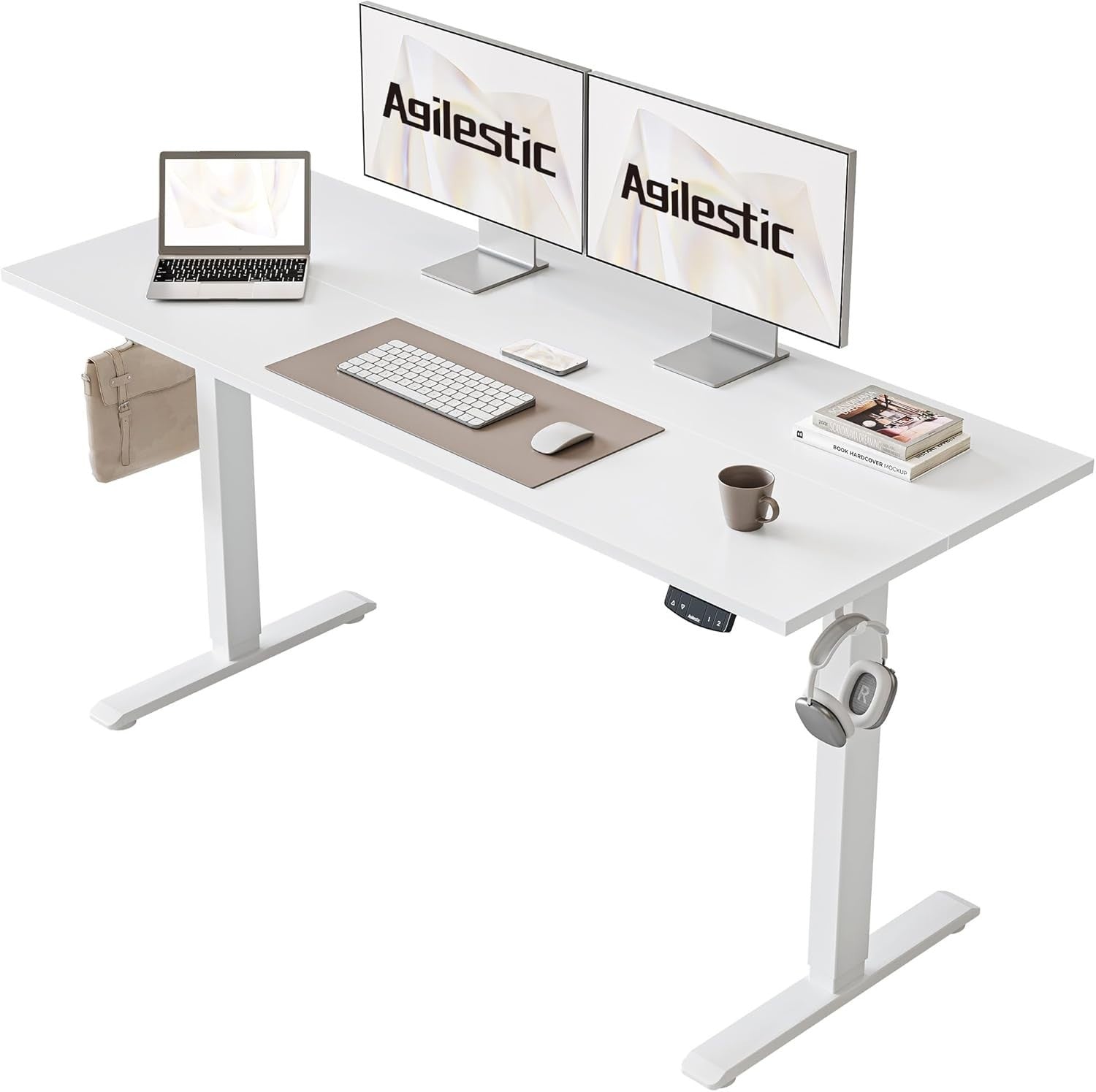 Electric Standing Desk 140x60cm Adjustable Sit Stand Table with Memory