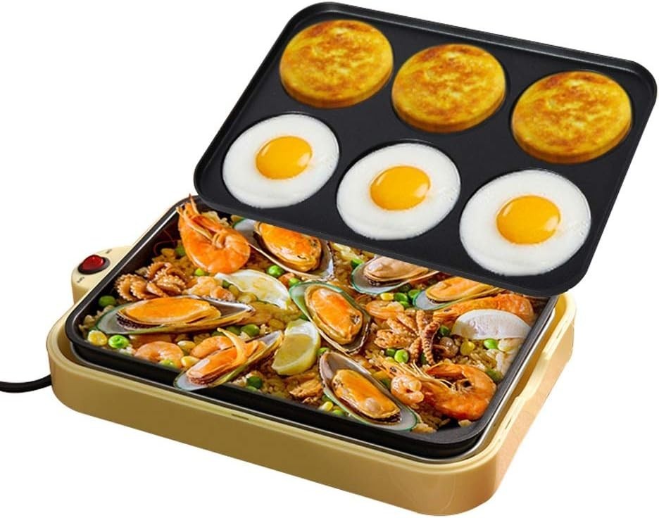 Electric Non-Stick Frying Pan Sandwich Toaster 800W Egg Burger Crepe & Pie Make