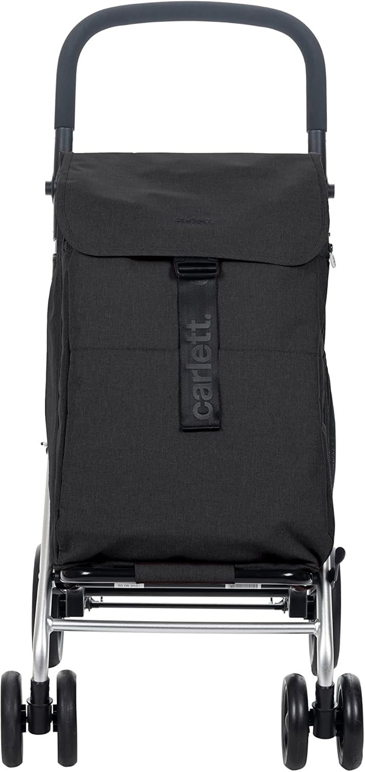 Foldable Shopping Cart Trolley 64L Large Capacity Thermal Bag 32kg Black