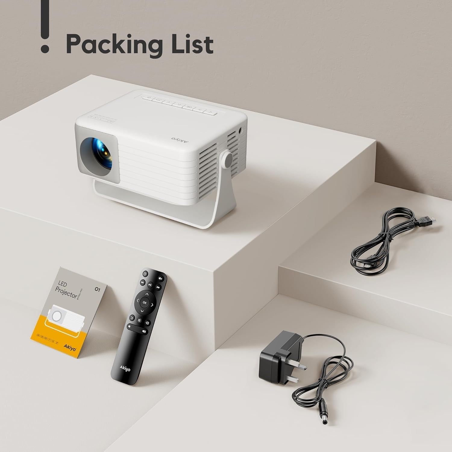 Mini 1080P Projector 15000L 360° Auto Keystone Portable HDMI USB